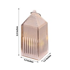 Clear 6 Mini 3.5″ Warm White Acrylic Crystal Lantern Desk Lamp Decorative LED