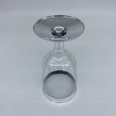 12 Plastic SILVER Rimmed CLEAR WINE GLASSES CUPS Disposable Party Home