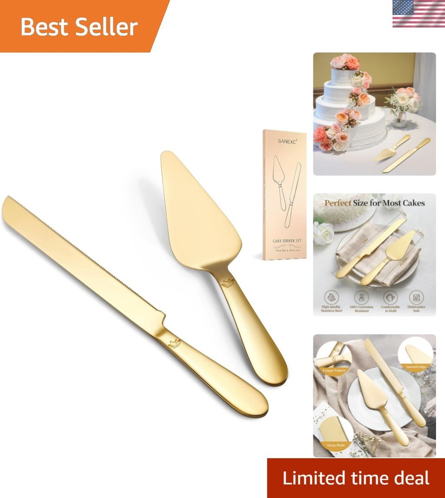Cake Cutting Set for Wedding – Extended Cake Knife and Server Set Thickened S…
