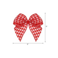 50Pcs Mini Gingham Ribbon Bow 1″ Checkered Fabric Ribbon Bows Red&White