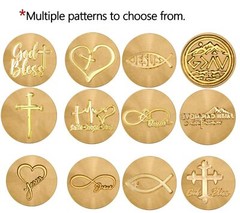 Christian Wax Seal Stamp Head 25mm Brass – Cross, Jesus Fish, God Bless