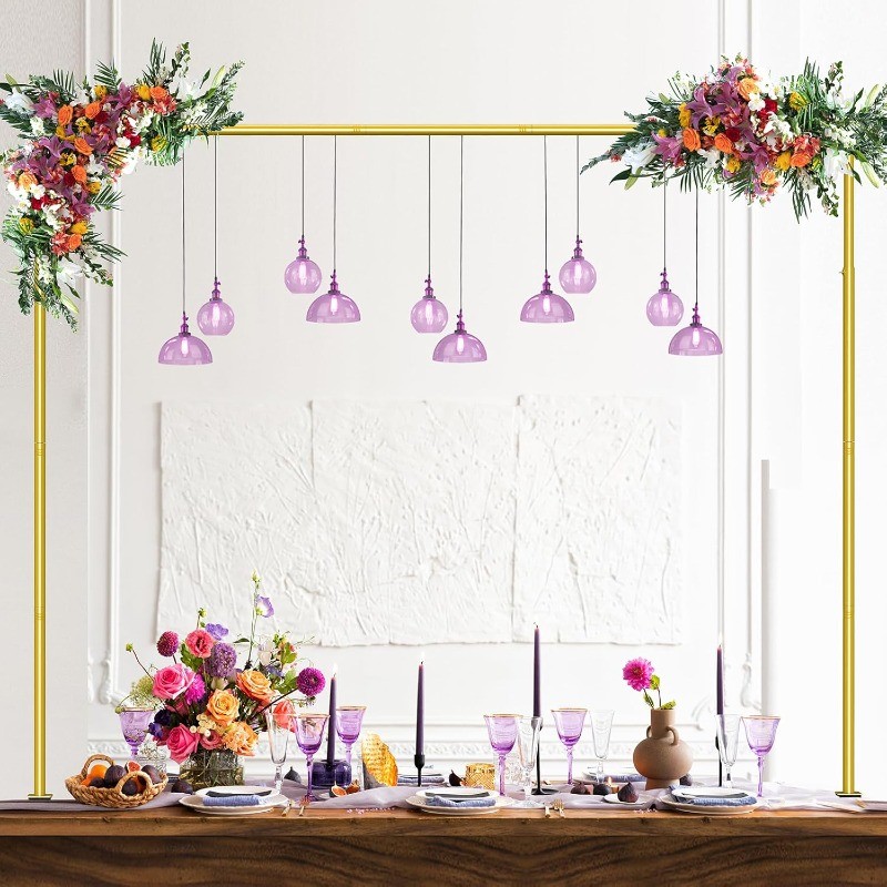 Over The Table Rod Stand w/Clamps Metal Balloon Table Arch Decoration for Party