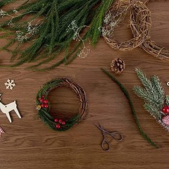 5 Pcs of 4.13-Inch Grapevine Wreath and 5 Pcs of 3.54-Inch Artificial