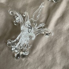 Beautiful 5” Glass Chandelier Ornament Wedding Shower HANDBLOWN Set of 7