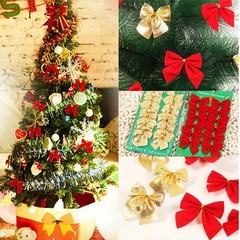 12 Pcs Golden/Red/Solver Decorative Bows Wedding Party Birthday Market Decor