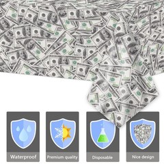 2 Pack Money Party Decorations Bill Dollar Signs 54″ x 108″, Black