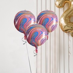 13-Inch wide 4D Round Orbz Marble Mylar Foil Balloons Party Wedding Decorations
