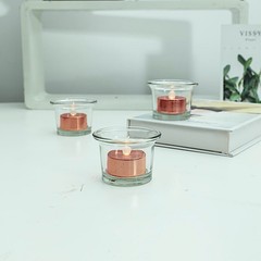METALLIC ROSE GOLD 12 LED Tealight Candles Lights Party Wedding Centerpieces