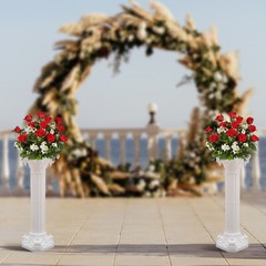 2x Roman Pillar Greek Column Statue Wedding Pedestal Stand Scenery Decoration