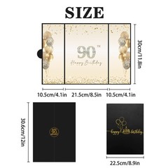 Black Gold 90th Birthday Party Decorations, Happy 90th Birthday Alternative S…