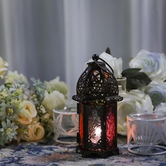 6.7» Moroccan Lanterns Decorative Indoor & Outdoor Vintage Candle Black