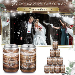 50 Pieces Wedding Can Cooler Bulk Engagement Party Favors for Guests Cheers to L