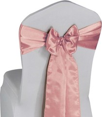Durable Blush Pink Satin Chair Sashes 50 Count Ideal for Banquets and Parties