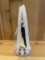 Vintage Wilton Bride And Groom Wedding Cake Topper Hand Beaded 7”