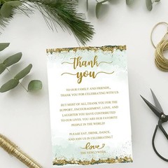 50 PCS Wedding Thank You Place Cards Table Sign Reception 4×6 Inch Decor
