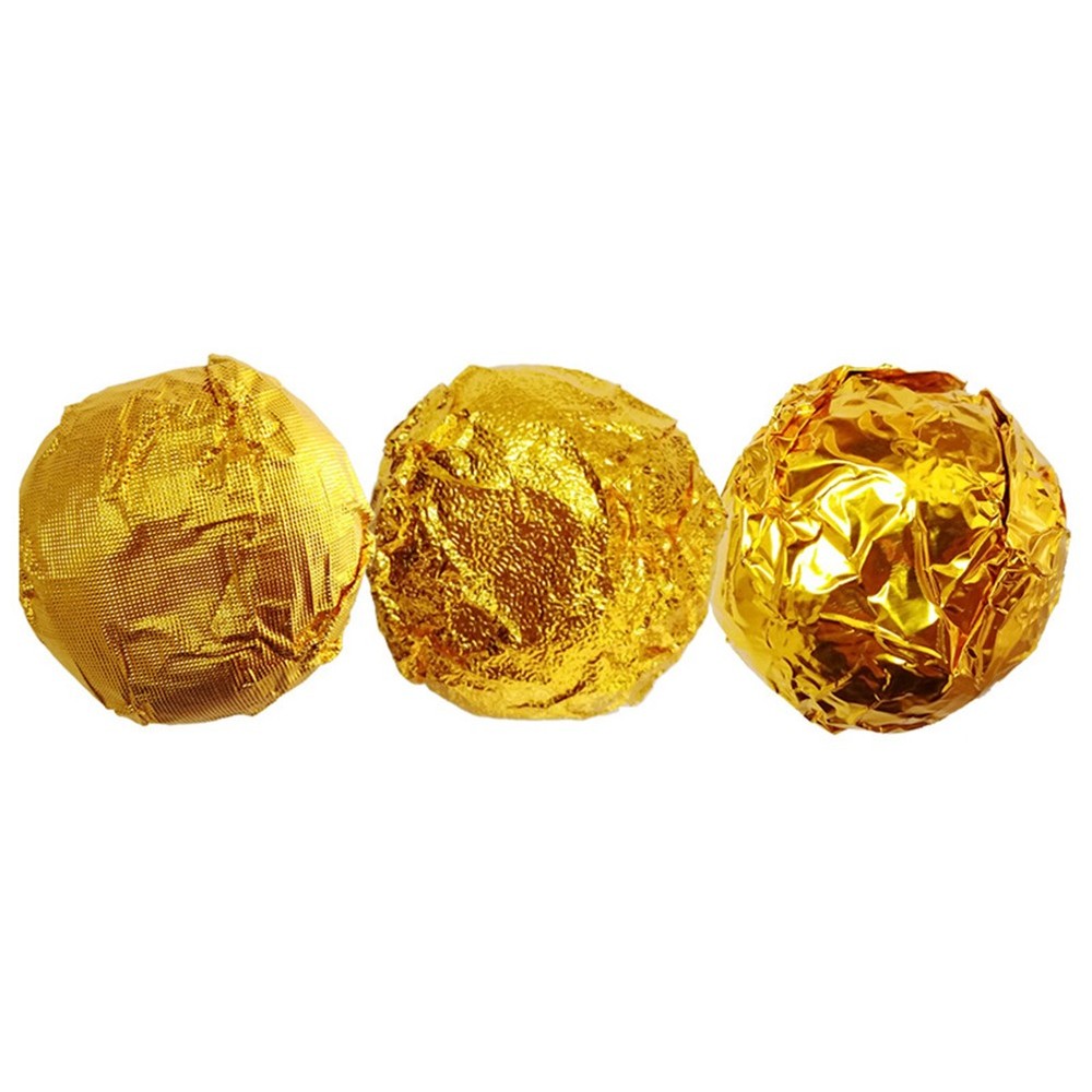 200Pcs Reusable Foil Candy Wrappers Gold Aluminium Foil Wrapping Paper for Party