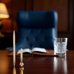 Gold Pen And Pen Stand Round Pen Holder Signing Pen Set Metal Attached To Desk