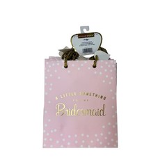 Bridesmaid Gift Bags Set of 6 Pink Polka Dot Bridal Shower Wedding Favor