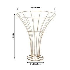 6.5 ft Gold Floor Standing Blossom Metal Tree Flower Display Stand Party Events
