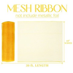 Yellow Deco Mesh Rolls – 10″ Yellow Fabric Mesh Ribbon for Christmas Tree