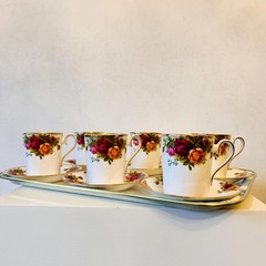 Royal Albert Mokka Cup and Saucer – Old Country Roses, English Porcelain, LTD