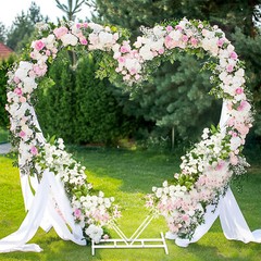 Heart Shape Wedding Arch Metal Pergola Arbor Stable Base Garden Party Decoration