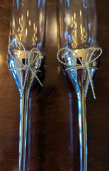Vera Wang Sterling Silver Love Knots Wedding Toasting Champagne Flutes Pair