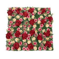 12Pcs Artificial Flower Wall Panel Backdrop Wedding Rose Hydrangea Flower Decor