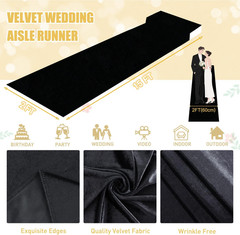 Black Aisle Runner 15Ftx2Ft Wedding Aisle Runner Outdoor Indoor Church Hallway C