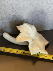 epergne bouquet holder white floral bridal flower stem vase, Signed