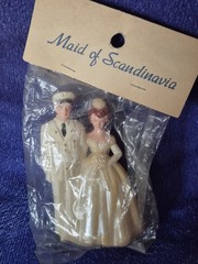 Maid of Scandinavia Vintage New Old Stock Cake Topper Groom in Uniform Navy