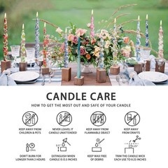 Gedengni Spiral Candle Sticks Printed Candlestick,Set of 4 Long 2D4T-BLUFLW