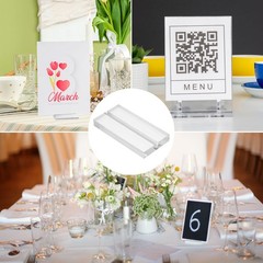5 Pcs Acrylic Place Card Holders 3.1 Inch Clear Card Holder Stand, 80 x 40 mm