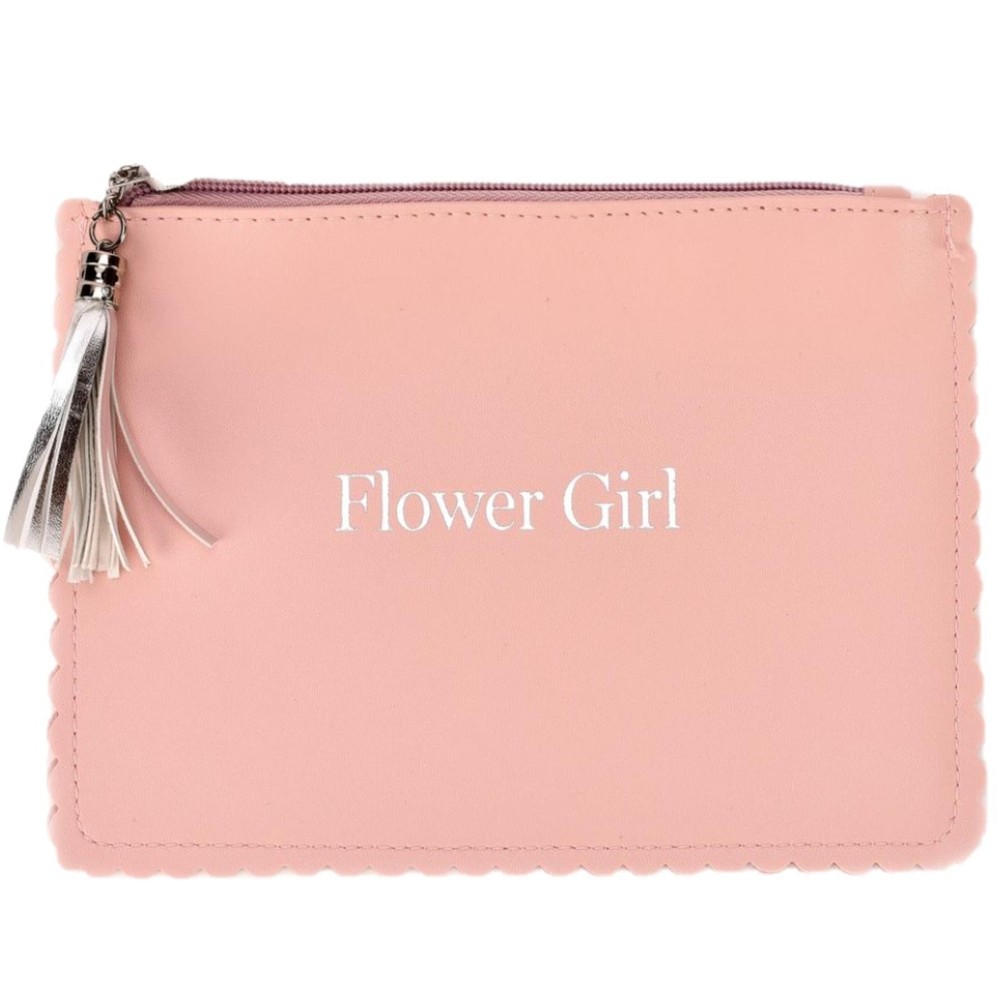 Wedding Gift Clutch Bag PU with Tassel – Pink Flower Girl
