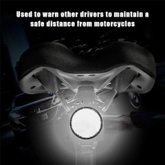 2 PCS Motorcycle Reflectors, Plastic Round Reflective Warning Reflector White