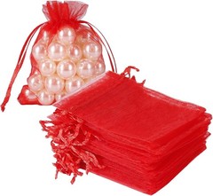 100pcs White Organza Jewelry Bags Drawstring 3 x 4 inch Little Mesh Gift Pouches
