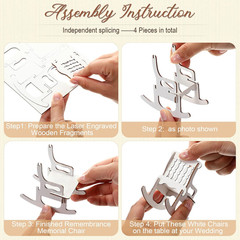 5 Pcs Memorial Table Sign for Wedding Memorial Chair Sign Wooden Wedding Table P