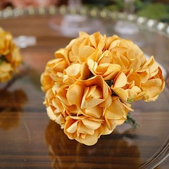 144 pcs Gold CRAFT 0.5″ wide MINI PAPER ROSES Wedding Party Flowers SALE
