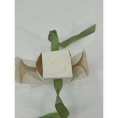 50 Pack White Especially For You Favor Boxes with Green Ribbon 2.5 Inch