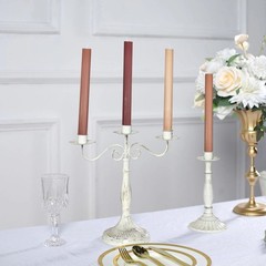 ASSORTED NATURAL 5 Ribbed Design 9″ Unscented Premium Wax Taper CANDLES Party