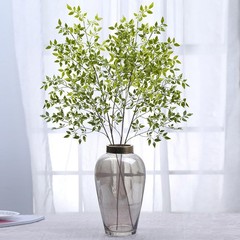4Pcs Artificial Greenery Stems, 43.3″ Fake Nandina Stems Plants Faux Leaf Twi…