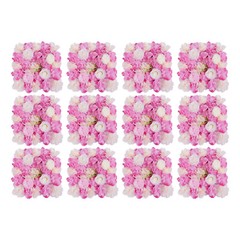 3D Flower Wall Panel-12pcs Artificial Flower Wall Background Silk Rose Wedding