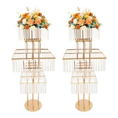 5 Tier Round Flower Stand 49.2in Metal Pedestal Stands Wedding Flower Stand