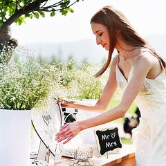 Elegant Wooden Wedding Guest Book w/ 88pcs Hearts and Stand Reception Guestbook