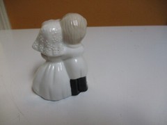 Vintage 1960s- Porcelain Wedding Bride & Groom Glossy Cake Topper Figurine