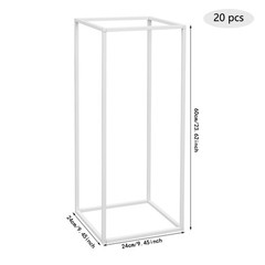 White 20 PCS Decoration Flower Stand For Wedding, Flower Stand 9.45*9.45*23.62in