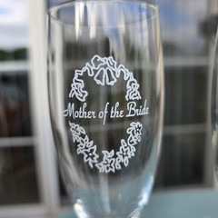 Wedding Champagne Flute Set 5 Pc Bride Groom Mother Father Toasting Glasses