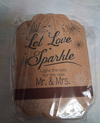 Embellished Brown Paper Rectangle Table Decoration for Wedding Romantic Theme