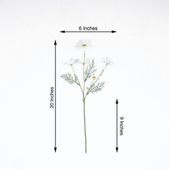WHITE 6 Bushes 20″ SILK ARTIFICIAL DAISY FLOWERS Sprays Wedding Party Supplies