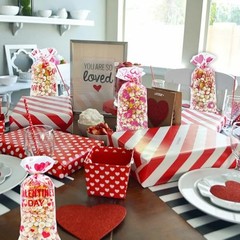 98 Pcs Valentines Treat Bags,Valentines Cellophane Goodie Bags,9 Styles 1